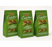 Novi Cuadro Pistacchio, Praline al Cioccolato con Pistacchi di Sicilia, 3 Strati di Cioccolato al Latte e Crema al Pistacchio, Praline Italiane, Confezione da 3 x 150g, Totale 450g