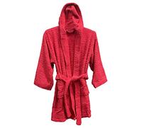 Novia accappatoio con cappuccio junior ragazzo/a in spugna POMPEA (12-14 anni, rosso)