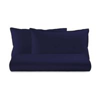 Novia - COLORFUL - Completo Letto Tinta Unita 100% cotone morbido, resistente e duraturo, comfort garantito 1 Piazza e Mezza, Navy