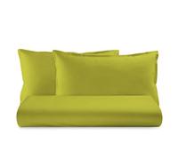 Novia - COLORFUL - Completo Letto Tinta Unita 100% cotone morbido, resistente e duraturo, comfort garantito 1 Piazza e Mezza, Oliva