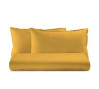 Novia - COLORFUL - Completo Letto Tinta Unita 100% cotone morbido, resistente e duraturo, comfort garantito 2 Piazze Maxi, Oro