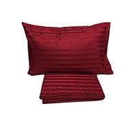 Novia Completo Copripiumino in Raso Cotone Lenzuolo sotto e 2 federe Art. zefiro (Bordeaux)