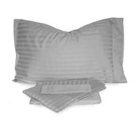 Novia Completo Copripiumino in Raso Cotone Lenzuolo sotto e 2 federe Art. zefiro (Grigio)