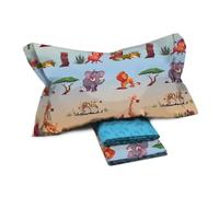 Novia - Completo di Lenzuola Letto Singolo per bambini e ragazzi - Linea Fantasy variante Jungle. Materiale 100% Cotone, confortevole e piacevole sulla pelle