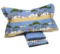 Novia - Completo di Lenzuola Letto Singolo per ragazzi - Linea Fantasy Savana. Materiale 100% Cotone, confortevole e piacevole sulla pelle