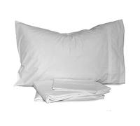 Novia Completo Lenzuola Samoa Percalle con Pizzo Matrimoniale Q446 Bianco