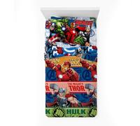 Novia - Completo Letto 1 Piazza e Mezza - Avengers - 100% Cotone, Disney, stampa colorata, facile da lavare, confortevole e piacevole sulla pelle