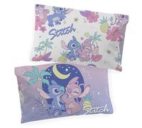 Novia - Coppia Federa - Lilo e Stitch - 100% Cotone, Disney, 50x80, Stampa Colorata, Facile da Lavare, Alta Qualità
