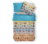 Novia - Copripiumino Singolo Cotone per bambini e ragazzi - Linea Fantasy variante Jungle. Materiale 100% Cotone, confortevole e piacevole sulla pelle