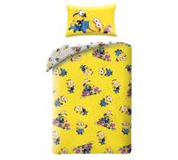 Novia - Copripiumino Singolo - Minions - 100% Cotone, Disney, stampa colorata, facile da lavare, confortevole e piacevole sulla pelle