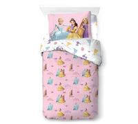 Novia - Copripiumino Singolo - Principesse - 100% Cotone, Disney, stampa colorata, facile da lavare, confortevole e piacevole sulla pelle