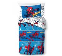Novia - Copripiumino Singolo - Spiderman - 100% Cotone, Disney, stampa colorata, facile da lavare, confortevole e piacevole sulla pelle
