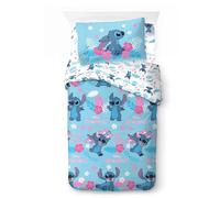 Novia - Copripiumino Singolo - Stitch - 100% Cotone, Disney, stampa colorata, facile da lavare, confortevole e piacevole sulla pelle