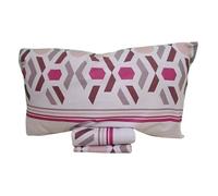 Novia Il Bottegone - Completo Lenzuola in Cotone Letto Una piazza e mezza - Lenzuolo sopra + sotto con Angoli + 1 Federa (Leslie Rosa)