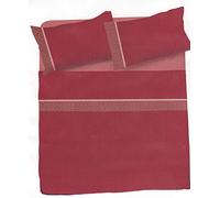 NOVIA - Lenzuola Matrimoniali Completo in Cotone, Set Lenzuola Matrimoniale Venere | Completo Lenzuola Matrimoniali Due Piazze | Completo Letto Matrimoniale (Cromo Rosso - V908)