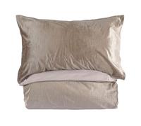 Novia Parure Copripiumino, 100% Cotone set sacco e federe misure varie (Beige V222, Matrimoniale)