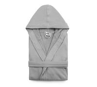 Novia Pompea accappatoio Uomo Donna con cappuccio Microspugna (jersey) (S/M, Grigio)