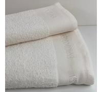 Novia - Set Asciugamani Enrico Coveri 1+1 con Balza Ricamata - Colore Panna, Taglia Unica