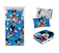 Novia Topolino-Mickey Completo Letto 3pz Disney 1 Piazza Blu 100% Cotone
