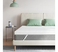Novilla Coprimaterasso in memory foam, per letto matrimoniale, rigidità media, in memory foam, con rivestimento rimovibile, infuso di gel rinfrescante per alleviare la pressione e rinfrescare il sonno
