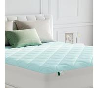 Novilla Coprimaterasso Matrimoniale Trapuntato di Tessuto 180x200cm, Topper Materasso Tocco Confort, con Imbottitura in Fibra, Delicati Sulla Pelle, 30cm Bordo Elastico, Lavabile