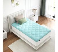 Novilla Coprimaterasso Singolo di Fattore di Raffreddamento 80x200cm, con 3cm Imbottitura in Fibra, Tessuti Delicati Sulla Pelle, 30cm Bordo Elastico, Traspirante, Lavabile, Morbido