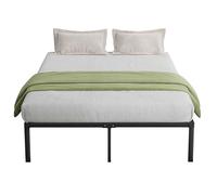 Novilla Rete Letto Matrimoniale 140x190 Struttura Letto Piattaforma, Supporto a Doghe in Acciaio, Base del Materasso, Montaggio Facile, Spazio di Archiviazione Sotto il Letto, Nero