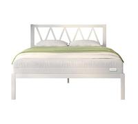 Novilla Rete Letto Matrimoniale 160x200 con Testiera e Pediera, Struttura Letto a Doghe in Legno, Spazio di Archiviazione Sotto al Letto, Perfetto per Tutti Tipi di Materassi, Nero, Bianco