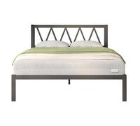 Novilla Rete Letto Singolo 90x190 con Testiera e Pediera, Struttura Letto a Doghe in Legno, Spazio di Archiviazione Sotto al Letto, Perfetto per Tutti Tipi di Materassi, Nero, Nero