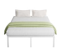 Novilla Rete Letto Singolo 90x190 Struttura Letto Piattaforma, Supporto a Doghe in Acciaio, Base del Materasso, Montaggio Facile, Spazio di Archiviazione Sotto il Letto, Bianco