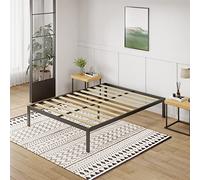 Novilla Rete Letto Singolo 90x200, Struttura Letto a Doghe in Legno, Spazio di Archiviazione Sotto al Letto, Facile da Montare, Perfetto per Tutti Tipi di Letti e Materassi, Nero