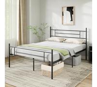 Novilla Rete Letto Una Piazza e Mezza 120x200 Struttura Letto con Testiera e Pediera, Supporto a Doghe in Acciaio, Design Antiscivolo per Materasso, Spazio di Archiviazione Sotto il Letto, Nero