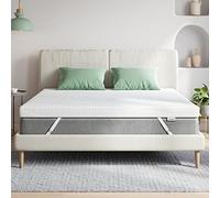 Novilla Topper 140x200 Matrimoniale Memory Foam 5cm, Tessuti Ottima Traspirabilità Con 4 Angoli Elastici, Rigidità Media Traspirante Bianco