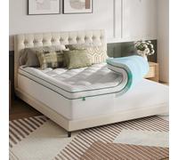 Novilla Topper Materasso Matrimoniale 180x200 cm, Sovramaterasso Memory Foam Gel 2 in 1, Design Separabile (Uso Combinato o Singolo), Strato Imbottito Soffice + Schiuma, Fodera Lavabile