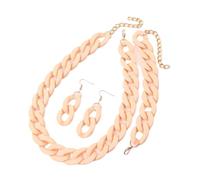 NOVINS Collana girocollo in acrilico Chunky per donne catene lunghe Collari Collari Collane Set (Colore: Arancione Chiaro)