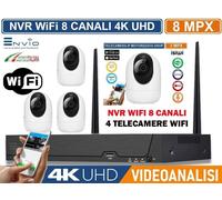 KIT Videosorveglianza DVR 4 H265 5MPX + HD + 4 SONY 2.4MPX + Aliment.