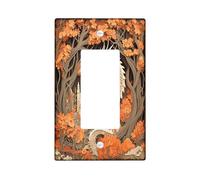 Novità Autunno Draghi Decorativi Interruttore Luce Piastra di Copertura 1 Gang Singolo Rocker, Autunno Taglio Carta Foresta Frontale Elettrico Frontale per Cucina Bagno, Animale Copertura Della