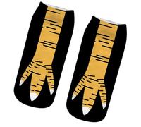 Novità Divertente Stampato Digitale Pollo Artiglio Modello Calzini Alla Caviglia Per Donne E Uomini Halloween Cosplay Partito Calzini Corti Chicken Claw Design Caviglia, Giallo e nero., Taglia unica