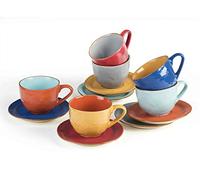 Novità Home 6 TAZZINE The/Caffe' Macchiato MEDITERRANEO Bicolore - G-3462