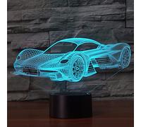 Novità Lampade illusione 3D Luci notturne a LED per auto da corsa Lampada da scrivania con sensore USB a 7 colori per bambini Regali di compleanno di Natale Decorazione domestica