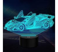 Novità Lampade illusione 3D Luci notturne a LED per auto sportive Lampada da scrivania con sensore USB a 7 colori per bambini Regali di compleanno di Natale Decorazione domestica