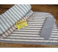 NOVITA !!! Tovaglietta Americana Trapuntata con 1 tovagliolo Disegno LINEA RIGATO A STRISCIA Colori:Beige.Azzurro.Grigio .MADE IN ITALY!!!!! (Beige)