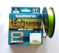 NOVITA' TRECCIATO SHIMANO Kairiki PE VERDE 150mt 8 FILI MORBIDO E RESISTENTE