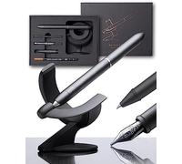 Novium Hoverpen Future Edition: Lussuosa Stilografica e Roller in Metallo, Pennino Fine, Estetica Futuristica, Rotazione Gratuita - Regalo per Capo in Confezione Regalo