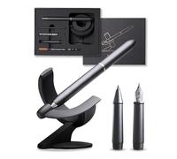 novium Hoverpen Future - Penna fluttuante stilografica e roller, Deep Black | Penna 2 in 1, levitazione magnetica, design ispirato allo spazio, decorazione da scrivania, idea regalo di lusso