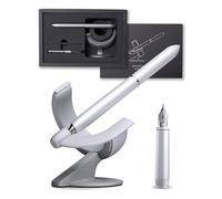 novium Hoverpen Future - Penna stilografica fluttuante, Frost Silver | Levitazione magnetica, ricarica Schmidt, design futuristico ispirato allo spazio, idea regalo di lusso
