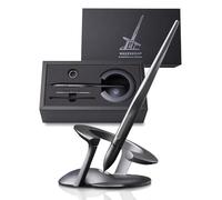 novium Hoverpen Interstellar Edition - Penna di lusso futuristica realizzata con leghe aerospaziali, estetica da ufficio, penna esecutiva rotante gratuita, regalo per uomo e donna (nero spaziale)