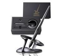 novium Hoverpen Interstellar penna che fluttua, Space Black con anello in oro 18 carati - Design futuristico ispirato allo spazio, penna a sfera di lusso, idea regalo e decorazione