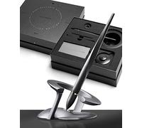 novium Hoverpen Interstellar - Penna fluttuante da scrivania, frammento di meteorite e anello in oro 18 carati, ispirata allo spazio, penna a sfera con ricarica, idea regalo di lusso, Space Black