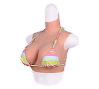 NOVMAX Forme al Seno Riempito di Cotone Elastico Silicone Coppa B-G Seno Falso per Cosplay Mastectomia Drag Queen Shemale Crossdresser Transgender(Size:Coppa D,Color:Nudo)